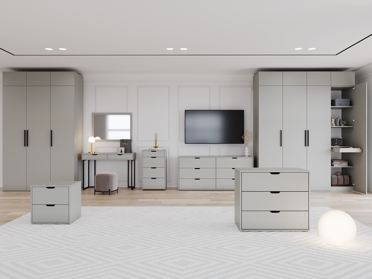 Антресоль Даллас ,трехдверная ,Серый  
