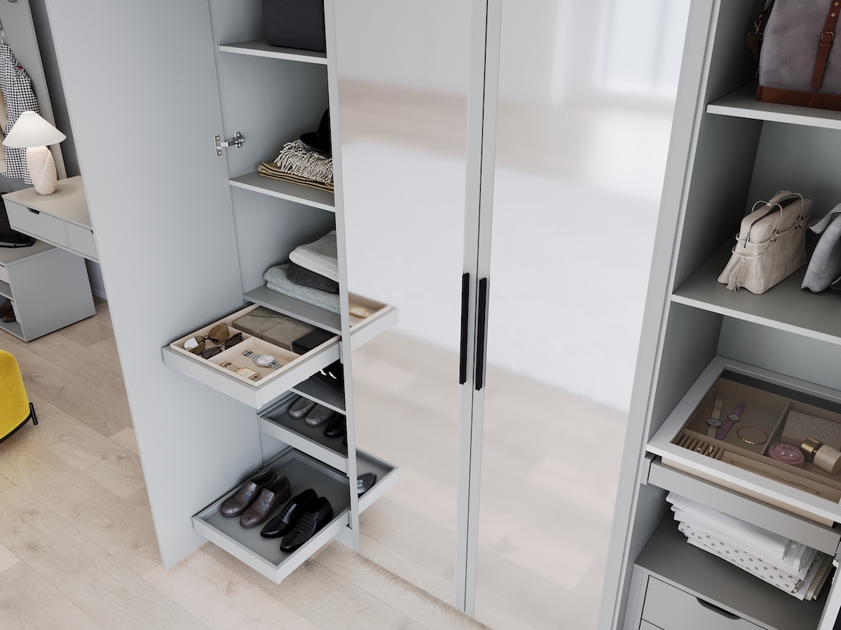 Шкаф распашной Даллас ,четырехдверный ,Серый  